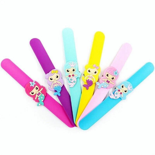 6pcs Cute Mermaid Slap Band Bracelet | Kids Birthday Party Favours Gift Bag Fillings