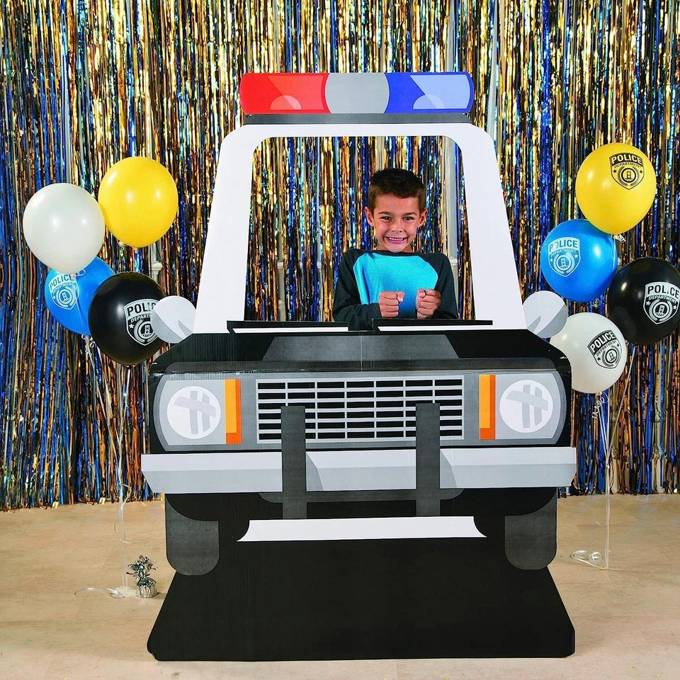 16pcs Police Department Theme Printed Assorted Latex Balloons