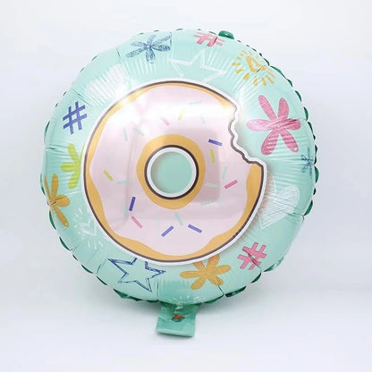 Pink Glazed Donut Shaped Foil Balloon Bundle 5 Pack