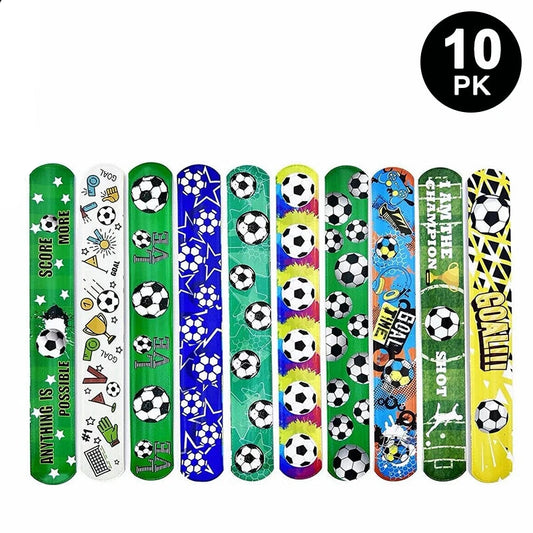 10pcs Soccer Theme Slap Band Bracelet | Kids Birthday Party Favours Gift Bag Fillings