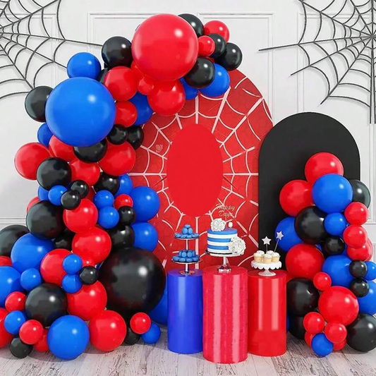 Red Blue Black Balloon Garland Arch Kit | Suitable for Spider-Man Themed Party Decorations