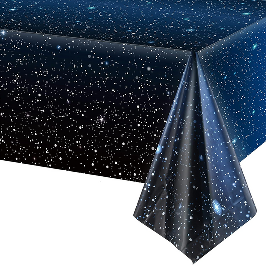 Starry Night Outer Space Theme Tablecloth Plastic 180cm x 108cm