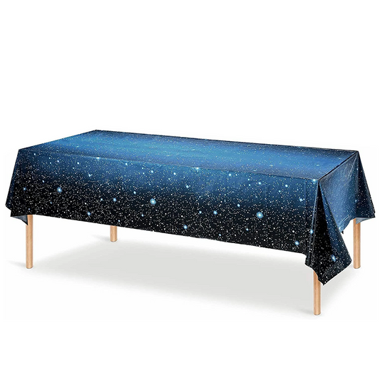 Starry Night Outer Space Theme Tablecloth Plastic 180cm x 108cm