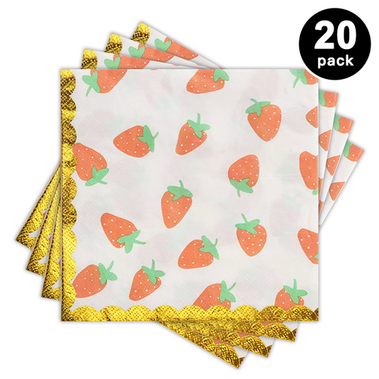 Strawberry Print Luncheon Napkins 20 Pack