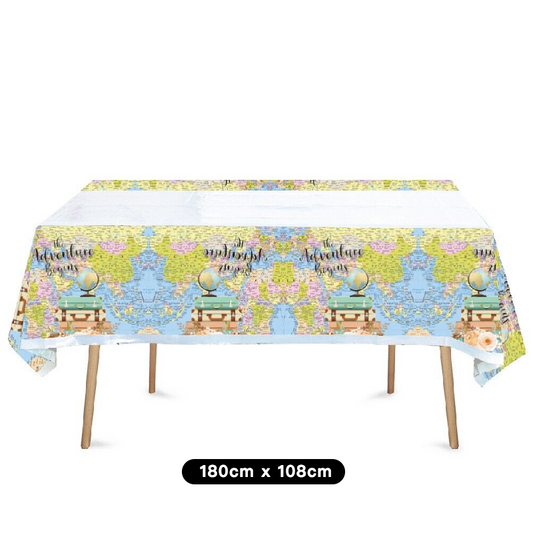 Around the World | The Adventure Begins Tablecloth Plastic