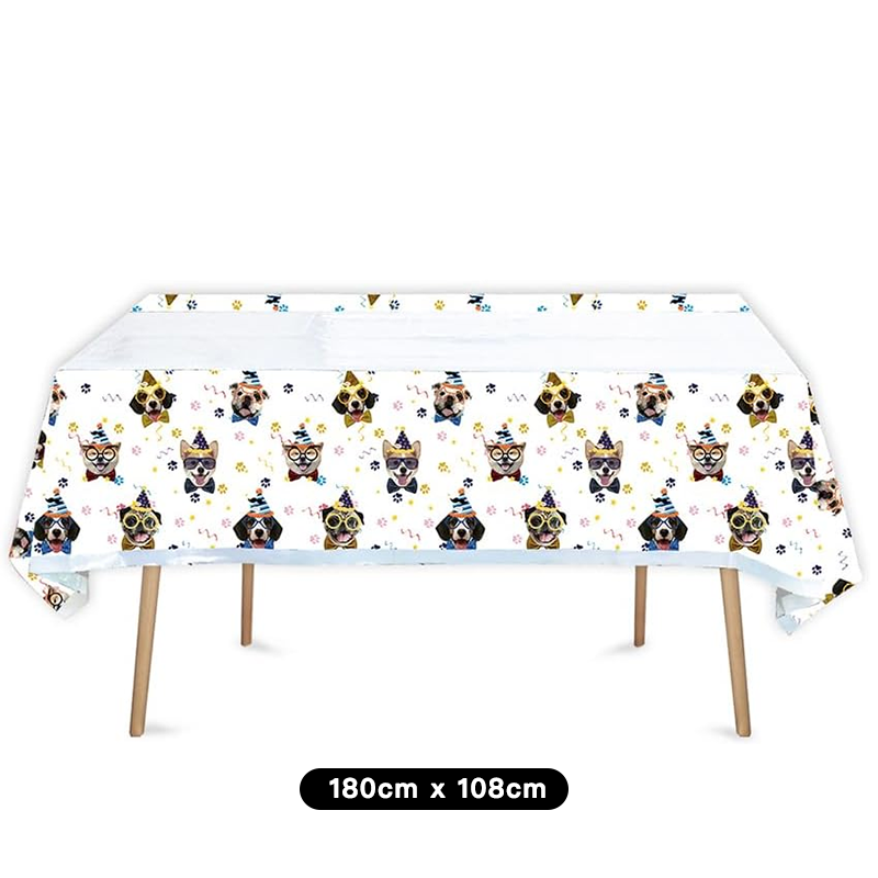 Pet Dog Table Cover Tablecloth Plastic 180cmx108cm