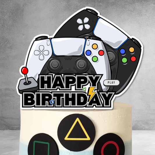 Video Games Controller Theme Birthday Cake Topper