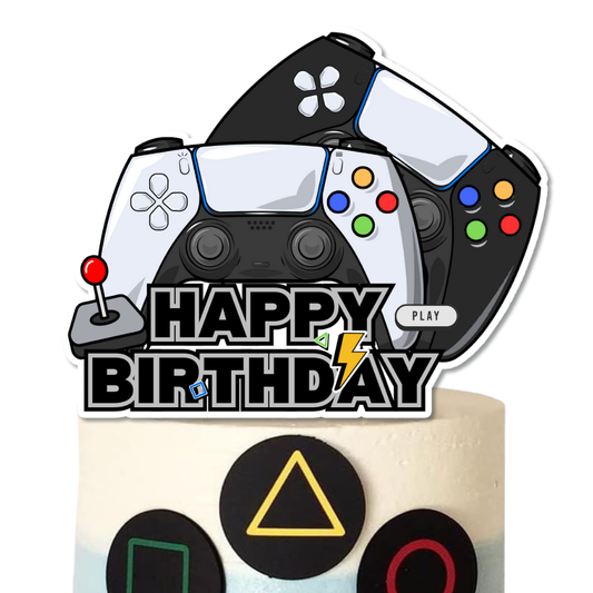 Video Games Controller Theme Birthday Cake Topper