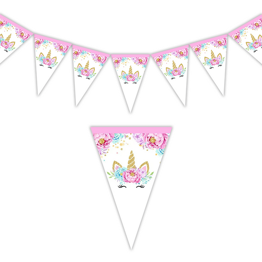 Unicorn Theme Birthday Party Pennant 2 Meter
