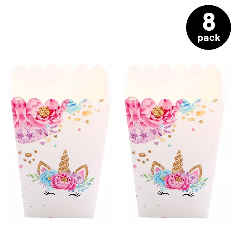 Unicorn Theme Popcorn Box 8 Pack