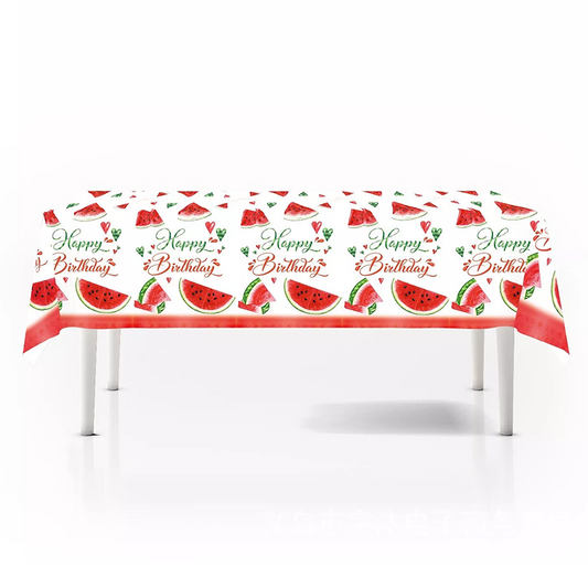 Watermelon Theme Tablecloth Plastic 274cm x 137cm