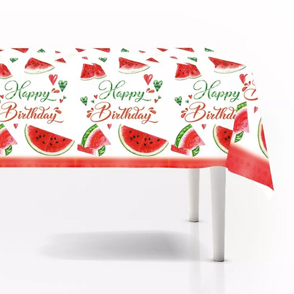Watermelon Theme Tablecloth Plastic 274cm x 137cm