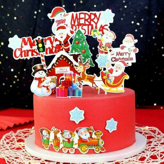 Merry Christmas Cake Topper Set