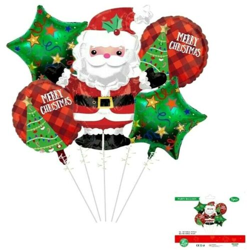 5pcs Christmas Party Santa Foil Balloon Set