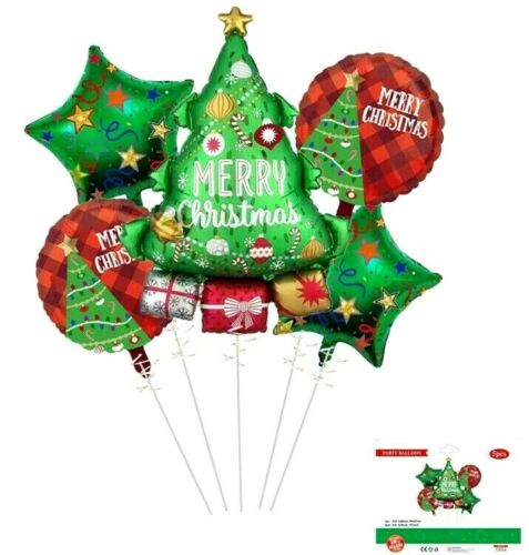 5pcs Christmas Party Foil Balloon Set