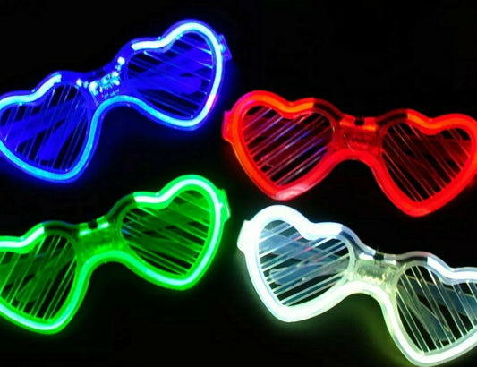 LED Shutter Love Heart Shades Party Glasses Light Up Glasses