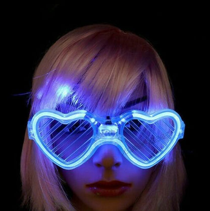 LED Shutter Love Heart Shades Party Glasses Light Up Glasses