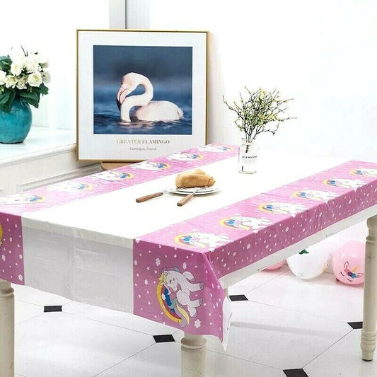 Pink Unicorn Theme Table Cover Tablecloth Party Supplies Home Decorations