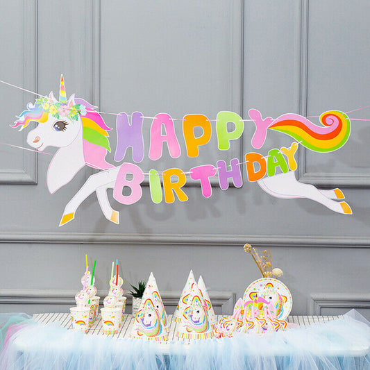 Unicorn Party Banner Birthday Decoration