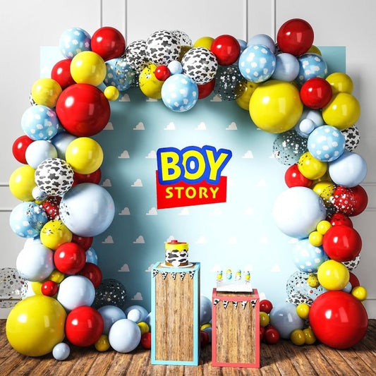 160PCS Boy Story Balloon Garland Arch Kit Party Supplies Latex Confetti Balloons Kids Children Birthday Baby Shower Party Decorations