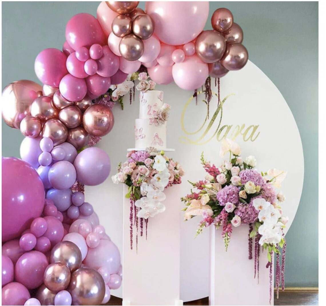 126PCS Pink Rose Gold Balloon Garland Arch Kit Party Supplies Birthday Baby Shower Bridal Shower Wedding Anniversary Party Decoration