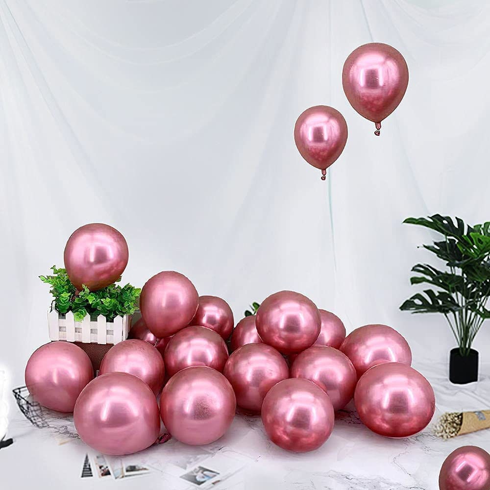 134pcs Chrome Gold Rose Pink Balloon Garland Arch Kit | 4D Rose Gold Balloons | Wedding Baby Shower Anniversary Birthday Party Decorations
