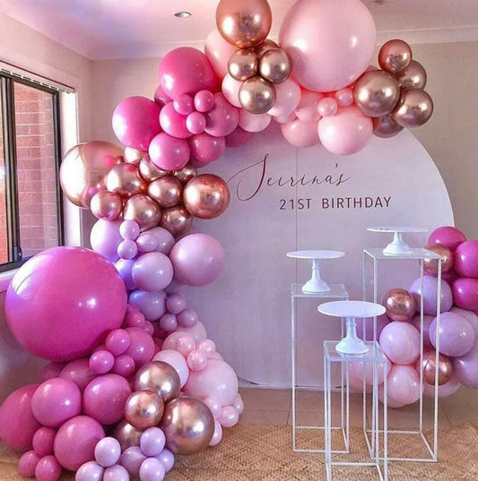 126PCS Pink Rose Gold Balloon Garland Arch Kit Party Supplies Birthday Baby Shower Bridal Shower Wedding Anniversary Party Decoration
