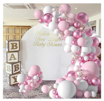 95Pcs Pink White Balloon Garland Arch Kit Party Supplies Confetti Balloons Baby Shower Engagement Wedding Anniversary Party Decorations