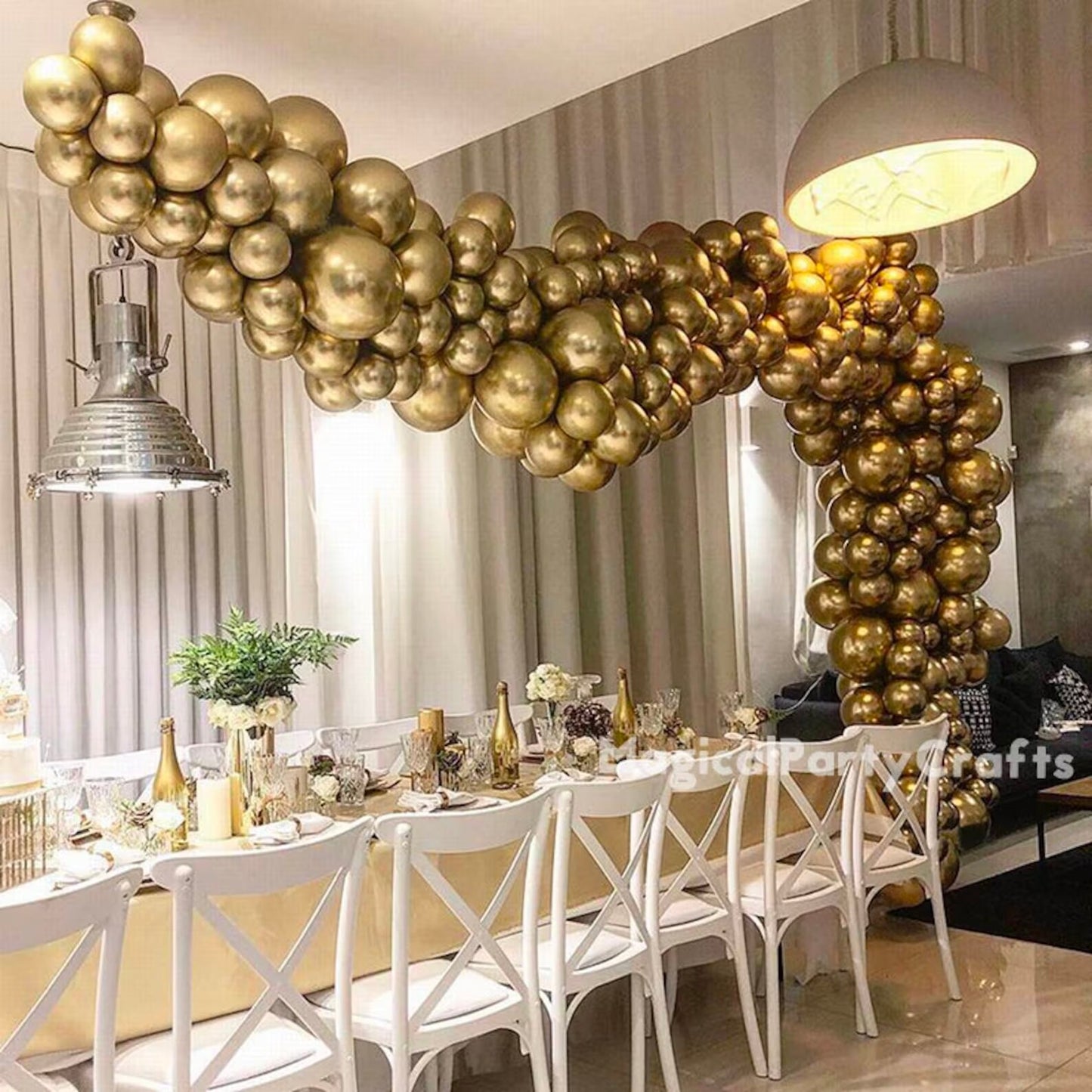 103Pcs Gold Metallic Balloon Garland Arch Kit | Grand Opening Wedding Anniversary Baby Shower Birthday Party Decorations