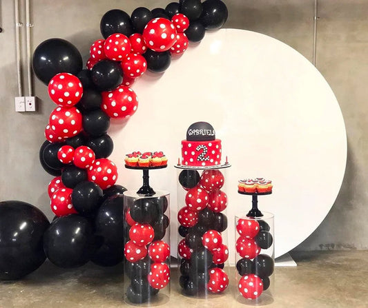 121pcs Black Red Balloon Arch Kit | DIY Mickey Theme Balloon Garland for Baby Shower, Kids Birthday, Anniversary, New Year Party Decorations