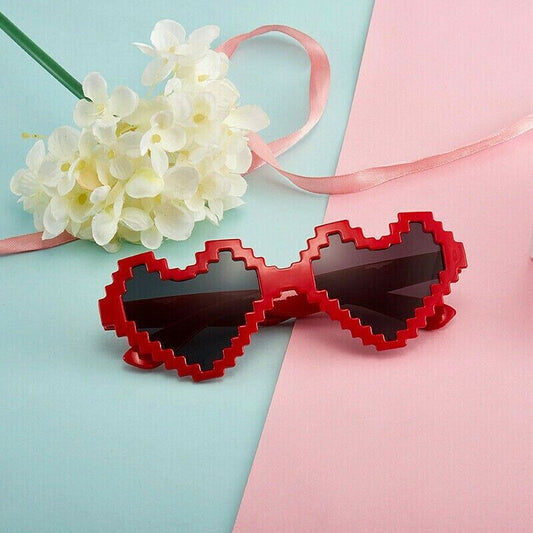 Unisex Mosaics Heart Sunglasses Lovely Glasses Party Favors Beach Photo for Children Adult Teenagers