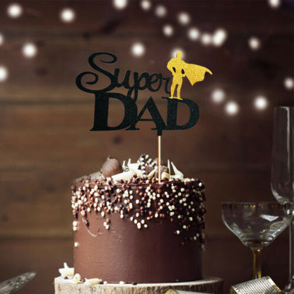 Super Dad Cake Topper Happy Father's Day Party Supplies